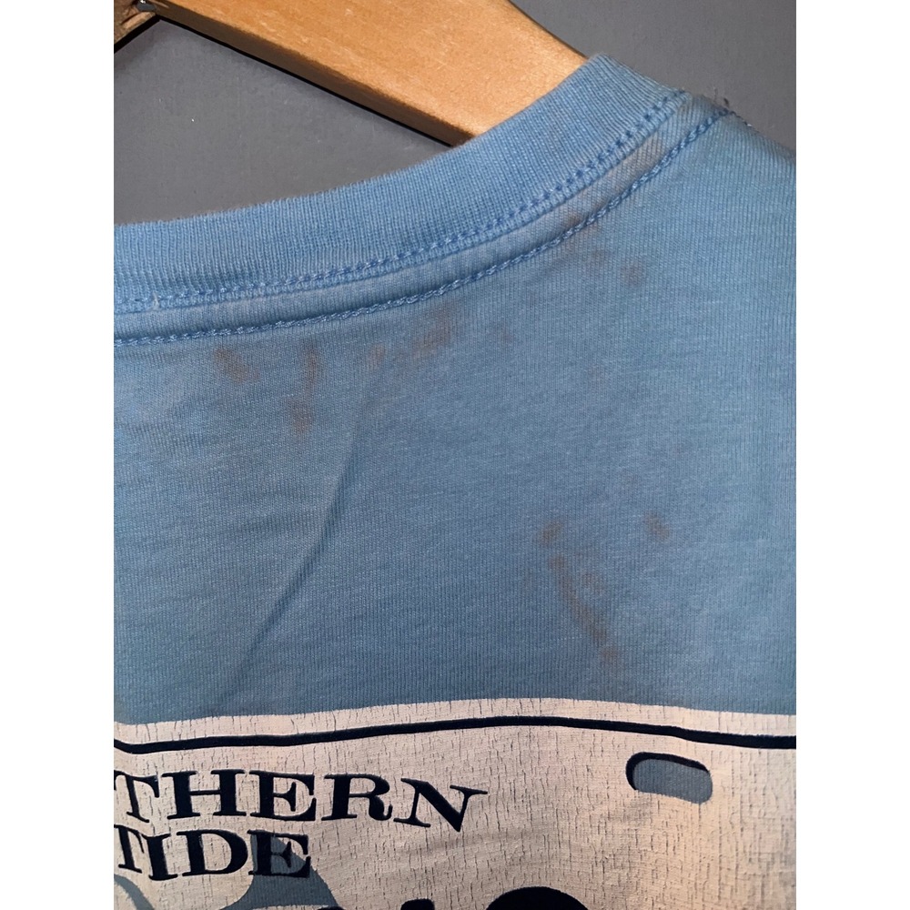 Southern Tide Mens Small Blue Yeabuoy License Plate Graphic Pocket T-Shirt - Picture 7 of 7
